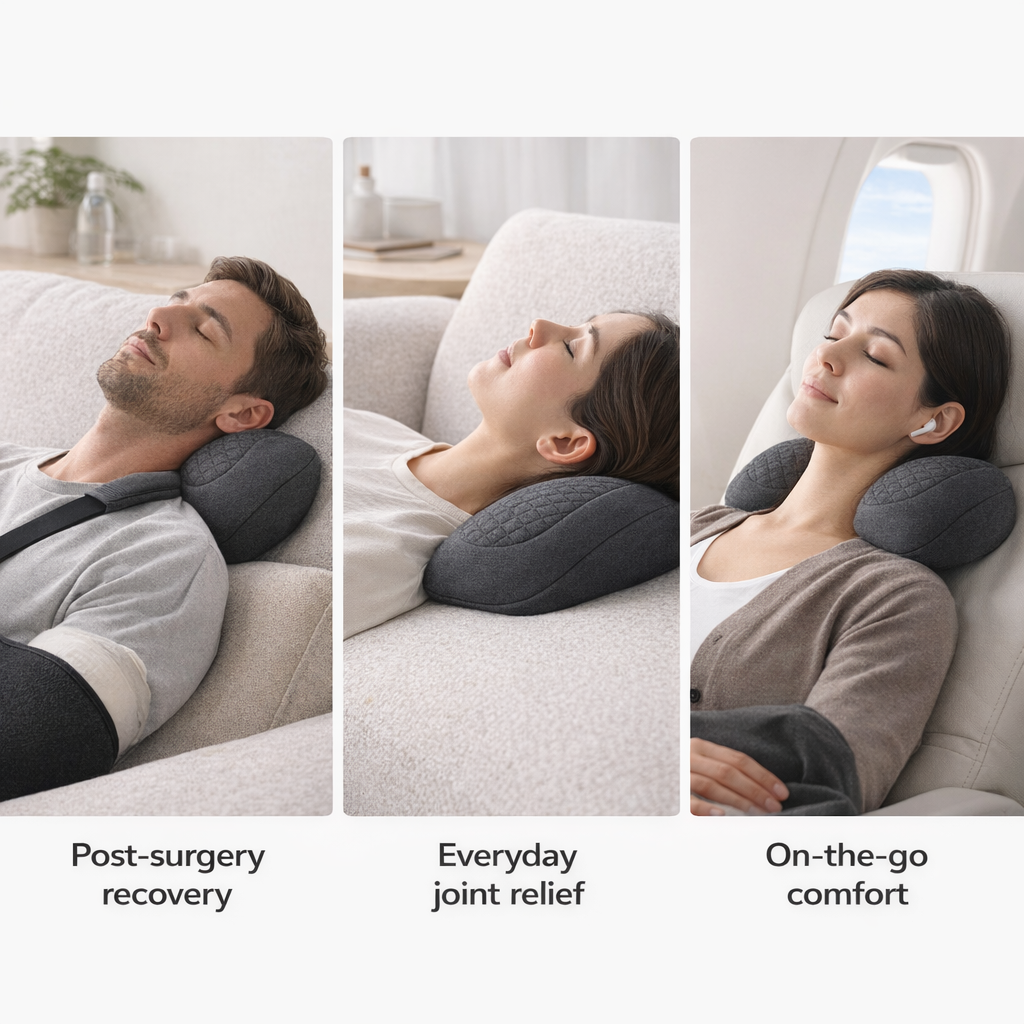 Wake Up Without Neck Pain – Heated Cervical Massage Pillow for Deep Neck & Shoulder Relief