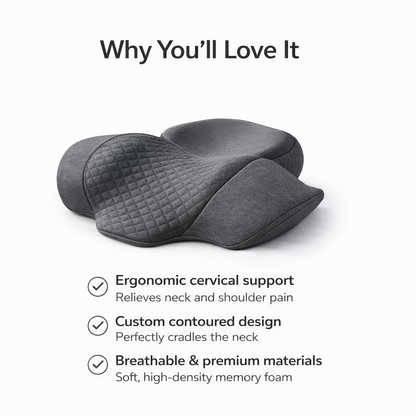 Wake Up Without Neck Pain – Heated Cervical Massage Pillow for Deep Neck & Shoulder Relief